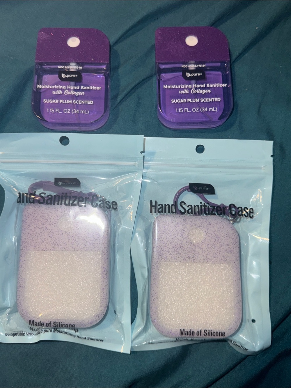 Hand Sanitizer & Purple Silicone Case Set - 9pc